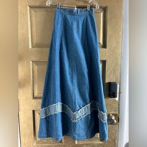 Vintage 70s denim western skirt